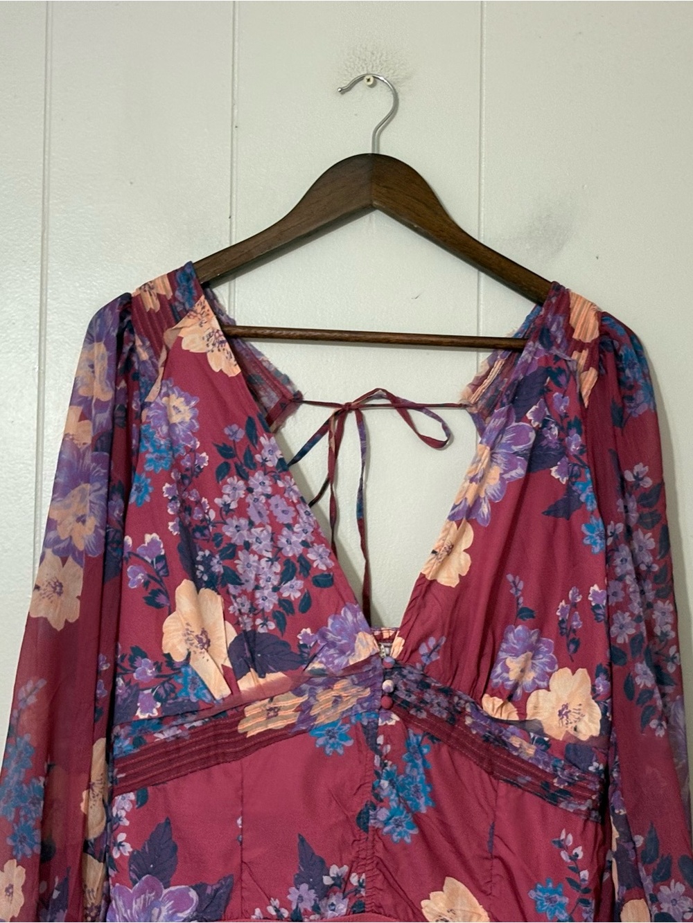 Free People Intimately FP Wonderlost Bodysuit XL Floral Sheer Boho Romantic Top - Picture 3 of 12